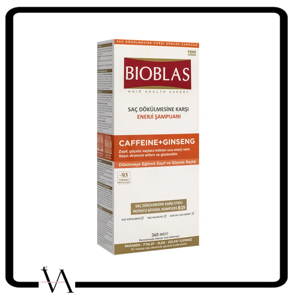 bioblas-caffeine-ginseng-sulfate-free-shampoo.jpg شامپو بدون سولفات بیوبلاس حاوی کافئین و جینسینگ برای مو های ضعیف و آسیب دیده - تصویر 1